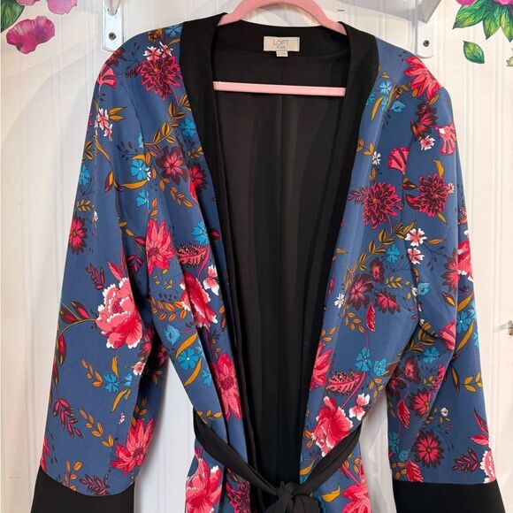 Loft Floral Kimono Cardigan Sz 22 - Picture 3 of 7